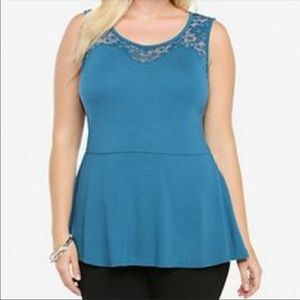 Torrid teal sweetheart peplum top
